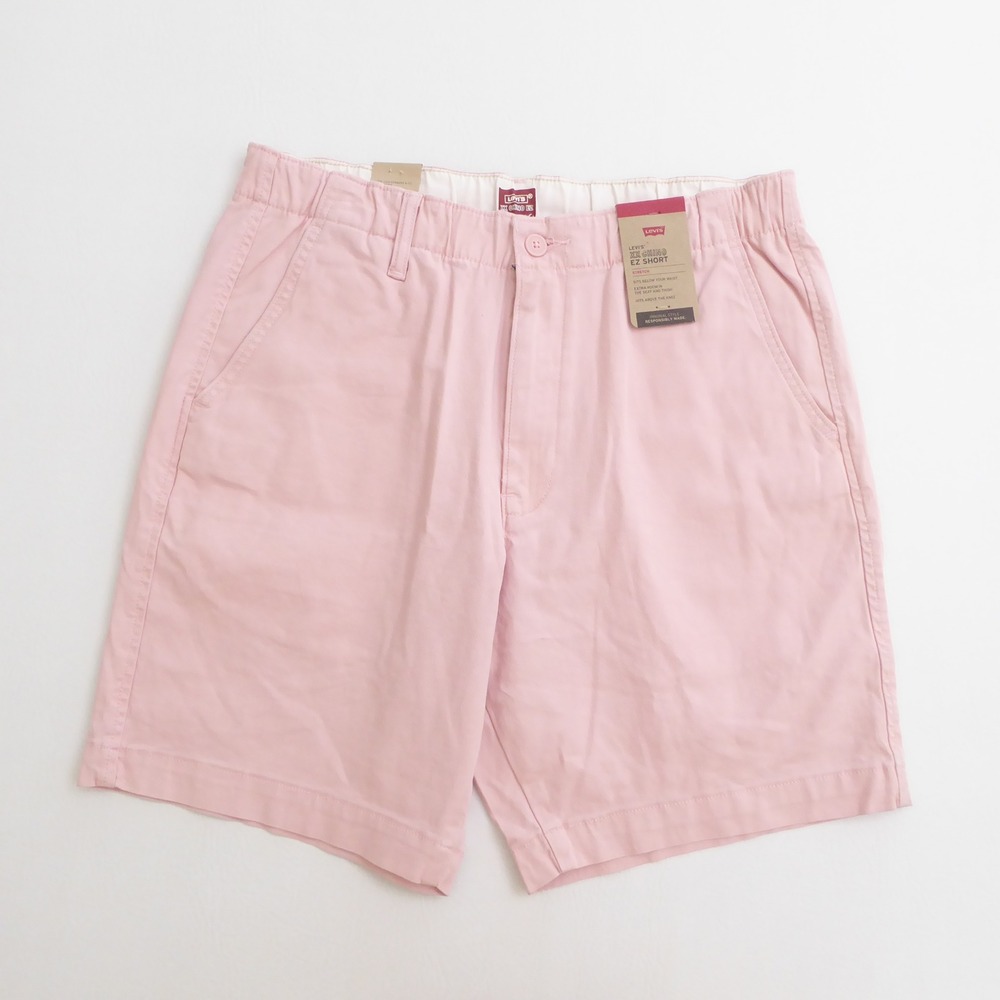 Levis Mens XX Chino EZ Shorts Pink Stretch Elastic Waist Medium